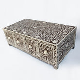 Maaya Bone Inlay Rectangular Coffee Table Brown Floral